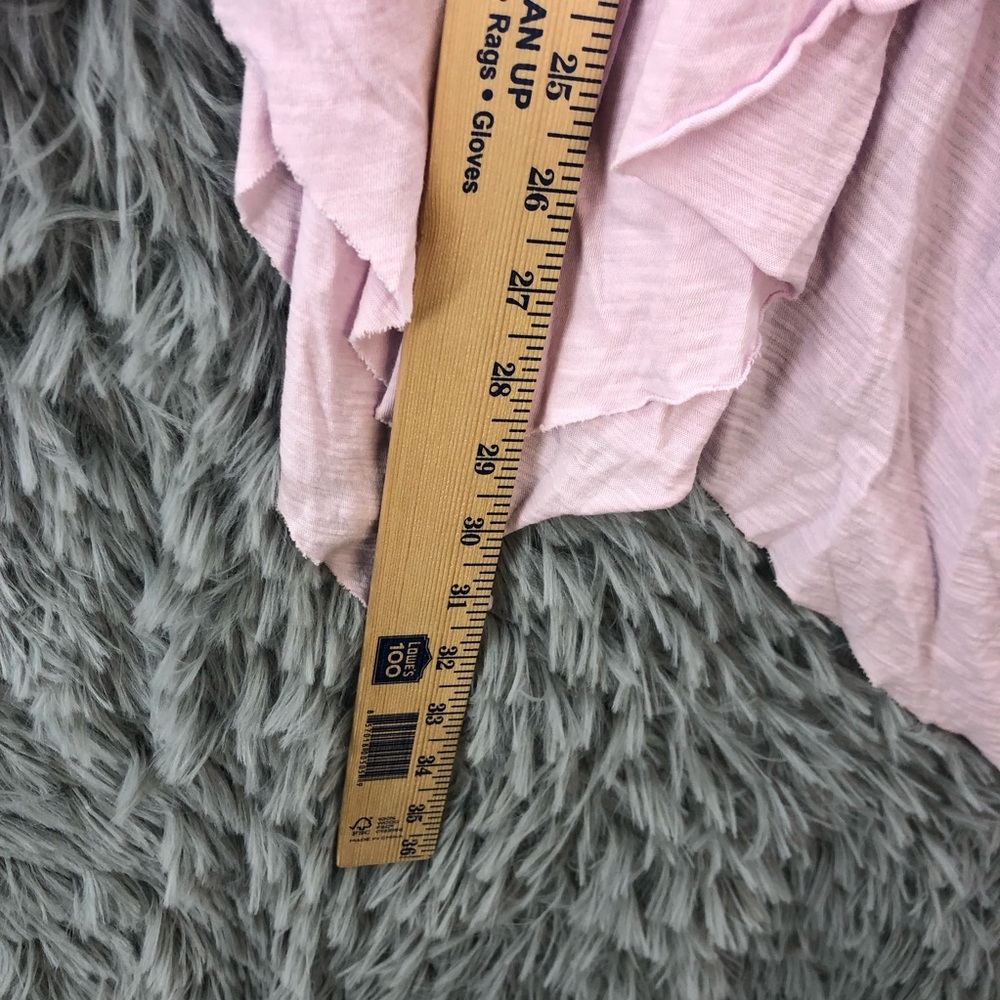 Free People Babydoll Top Womens Small Pink Asymmetrical Shirt Short Sleeve - Picture 3 of 9